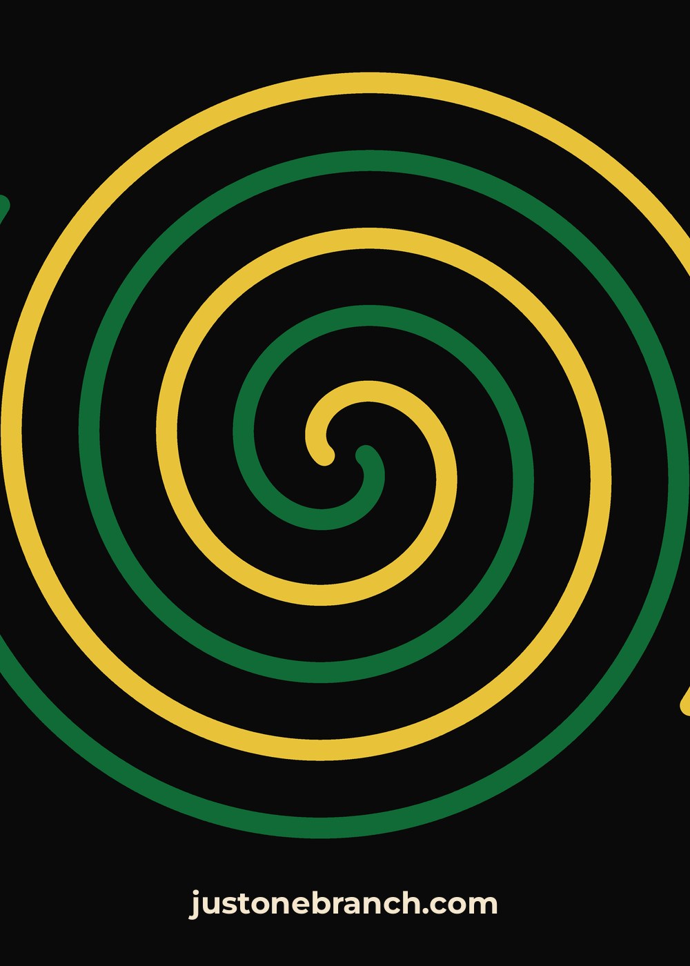 The back of the card: the spiral on black